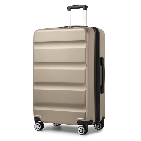 Kono Lightweight 28" Large Suitcase | Hard Shell with TSA Lock | 4 Dual Spinner Wheels | Expandable Design for Easy Travel | Perfect for Business & Vacation (Cream White,75x47.5x29.5cm)