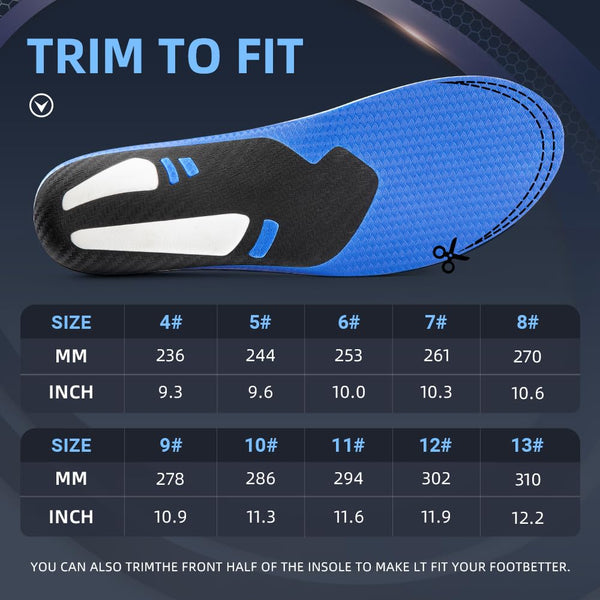 VALsole Orthotic Insole,Arch SupportFor Insole,Plantar FasciitisInsole,for OverPronation,Flat Feet,Metatarsalgia,Heel Pain, Insoles for Men and Women,Blue (UK 9-28cm, Blue-V227)