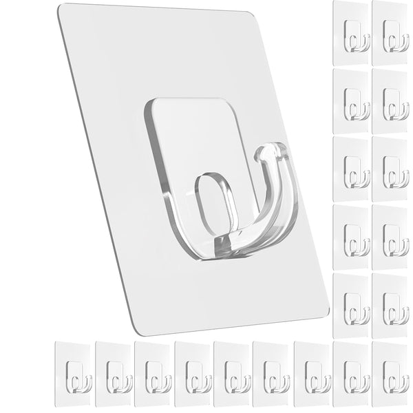 Latoxcaa Large Adhesive Hooks, 10 Pack Heavy Duty Utility Hooks for Hanging 33lb, Damage Free Sticky Hanging, No Trace Self-Adhesive Wall for Kitchen Bathroom Office Multiple Uses