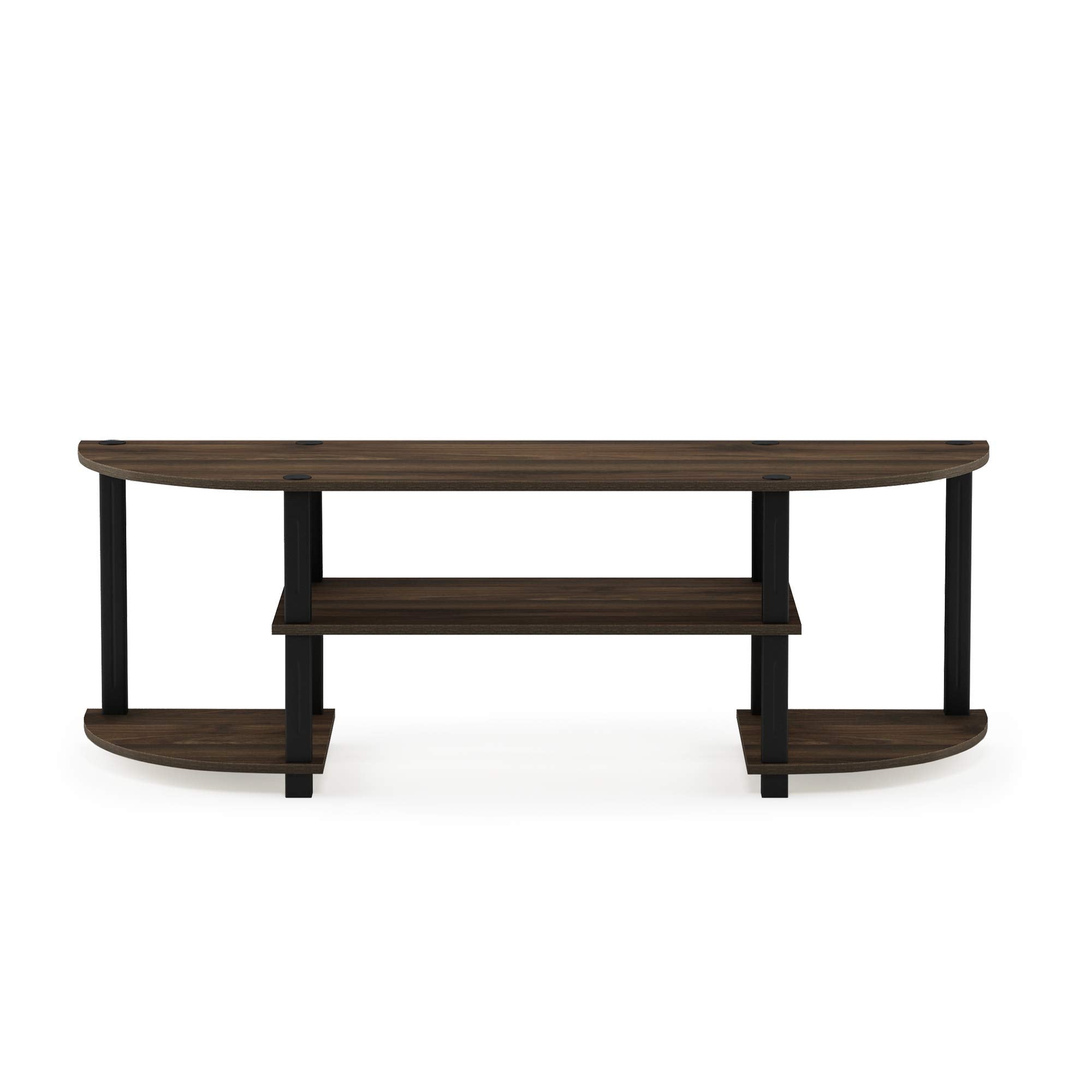 Furinno Turn-S-Tube Wide TV Entertainment Center, TV Unit, TV Stand, Columbia Walnut/Black, 120 (W) x 40 (H) x 34 (D) cm