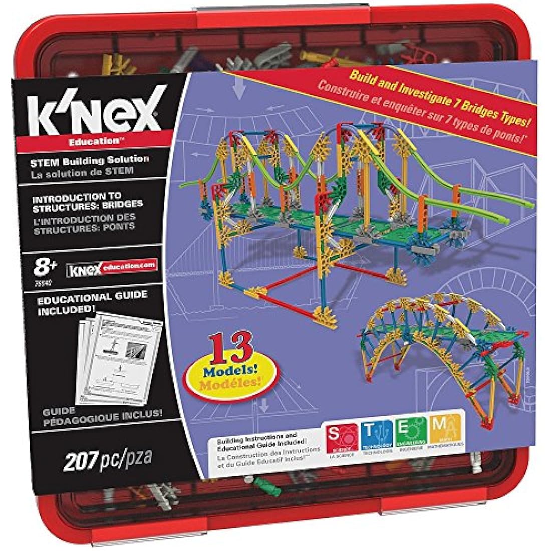 K'NEX STEAM Education | Intro to Simple Machines: Bridges | Educational Toys for Kids, STEM Learning Kit, Engineering Construction for Kids Ages 8+ | Basic Fun 78640