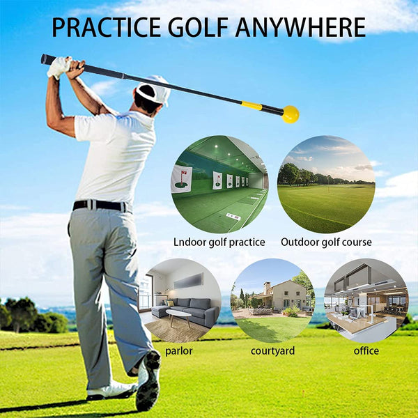 JARAGAR Golf Swing Trainer, Power Flex Golf Swing Training Aid for Improved Tempo Rhythm Balance and Strength, 48 Inches Yellow Golf Training Aids