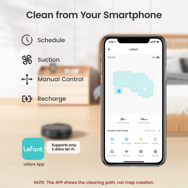 Lefant M210P Robot Vacuum Cleaner, Featured Carpet Cleaner Small Robot 7.8cm Thin 28cm DIA, Robotic Vacuum Alexa Voice Control Self-Charging Ideal for Pet Hair Hard Floor and Carpet