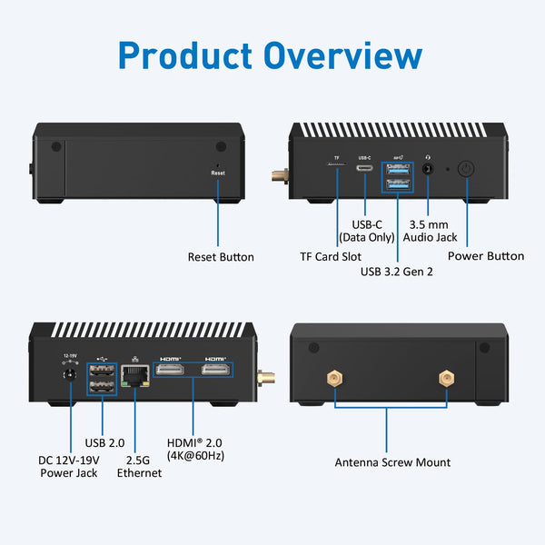 MINIX Fanless Windows 11 Pro Mini PC, Intel 12th Gen N300, NEO Z300-0dB 16GB DDR4, 512GB M.2 PCIe Gen3 x 4 SSD Micro Desktop Computer, 4K Dual Display/2.5G LAN, for Business Home office Multi-Tasking