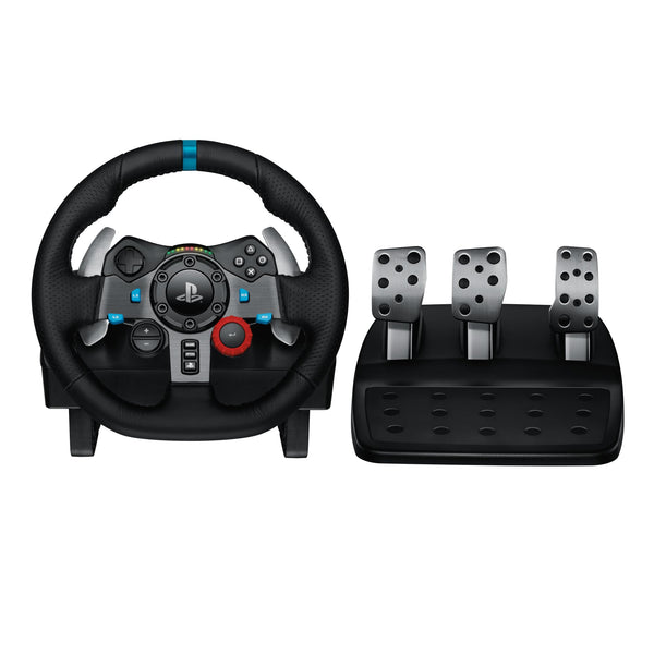 Logitech G29 Driving Force Racing Wheel and Floor Pedals, Real Force Feedback, Stainless Steel Paddle Shifters, Leather Steering Wheel Cover for PS5, PS4, PC, Mac, Black