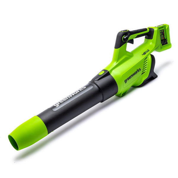 Greenworks 48V(2x24V) Cordless Axial Leaf Blower with Brushless Motor, Turbo Function, 217km/h, 16.4m?/min WITHOUT Batteries & Charger, 3 Year
