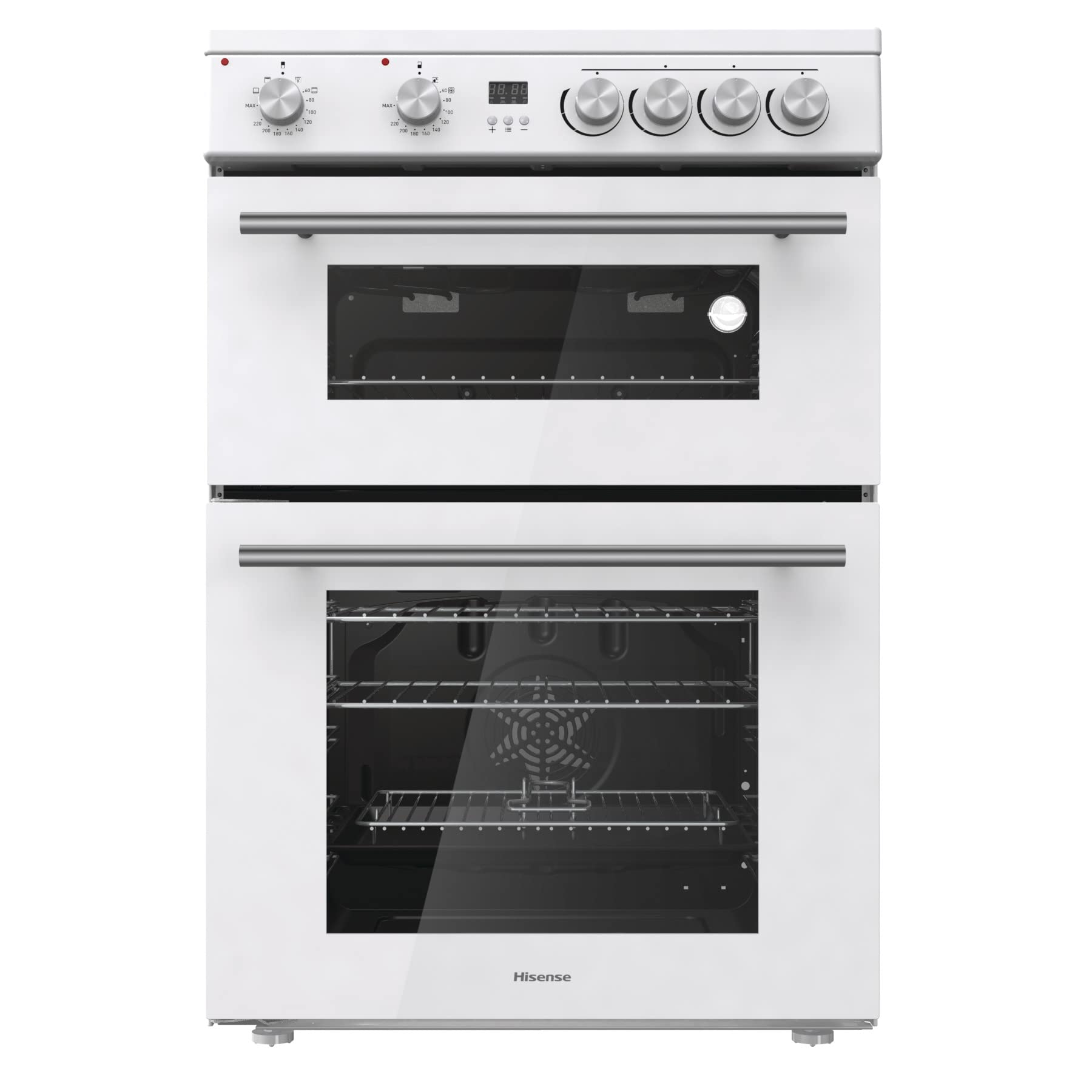 Hisense HDE3211BBUK 60cm Electric Cooker with Ceramic Hob-Black , A Rated Double Oven
