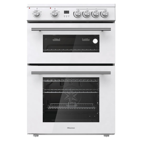 Hisense HDE3211BBUK 60cm Electric Cooker with Ceramic Hob-Black , A Rated Double Oven