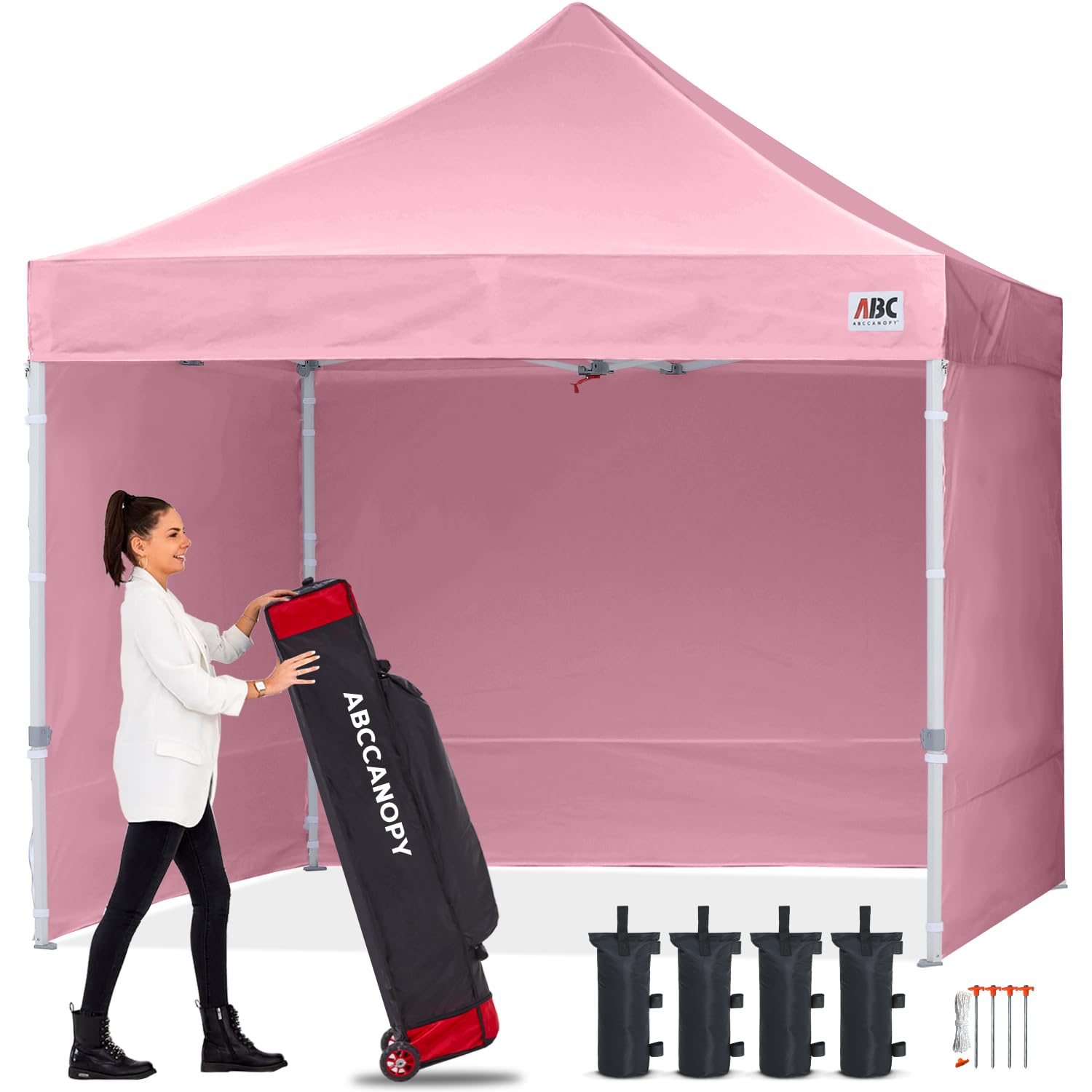 ABCCANOPY 3x6M Pop Up Gazebo Canopy Commercial Tents Market stall with 4 Removable Sidewalls and Roller Bag Bonus 4 Weight Bags (Grey)
