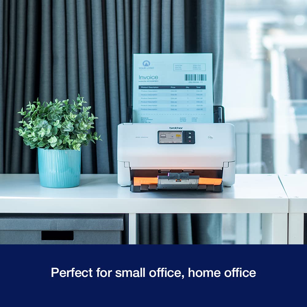 Brother ADS-4300N Desktop Document Scanner |SuperSpeed USB 3.0 |Double-sided |Advanced Image Capture, UK Plug