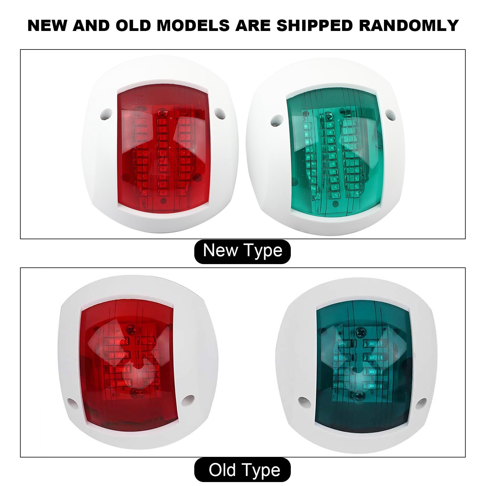 Qiilu Navigation Lights 1 Pair of IP66 Warning Lamp Spherical Red Green LED Waterproof Boat Marine Yacht Navigation Light DC12V-24V 3W (White)