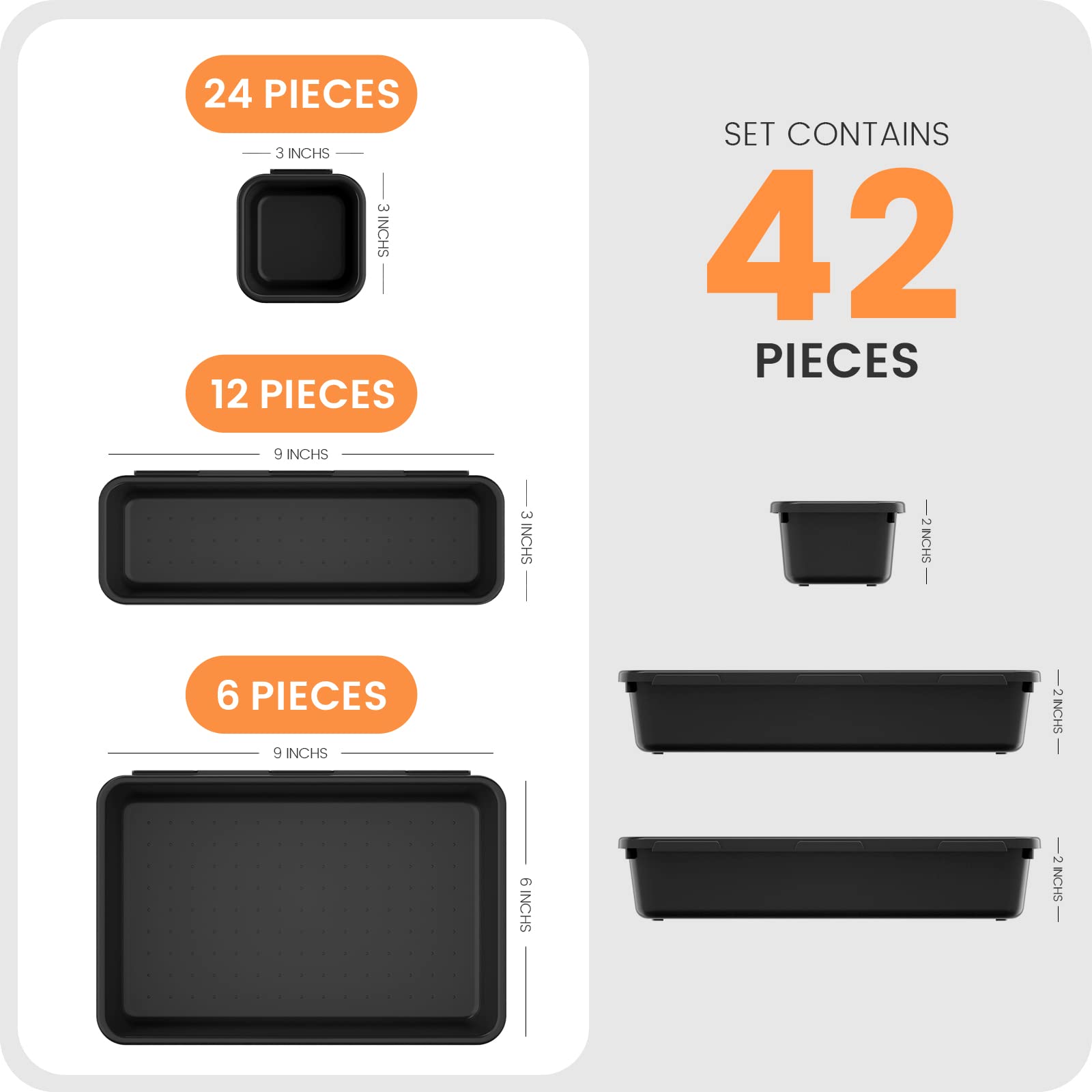 A-LUGEI【𝟲𝟵𝗣𝗰𝘀】【𝟱 𝗦𝗶𝘇𝗲】 Tool Box Organiser Tray Divider Set, 【Black】 Desk Drawer Organiser, Garage Organisation and Storage Toolbox Accessories Rolling Tool Chest Cart Cabinet Workbench