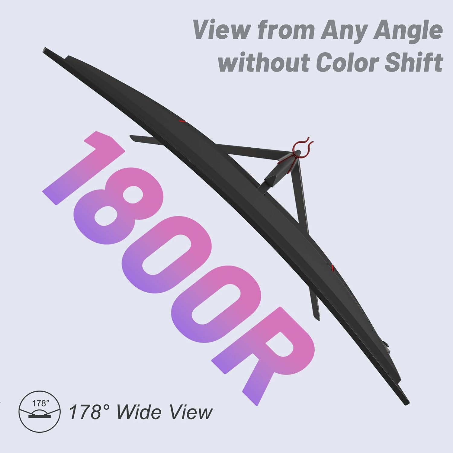 34 Inch Curved Monitor 1500R, 3440 * 1440 165Hz Gaming Monitor with FreeSync, Wide Viewing Angle, Display Port HDMI - Black