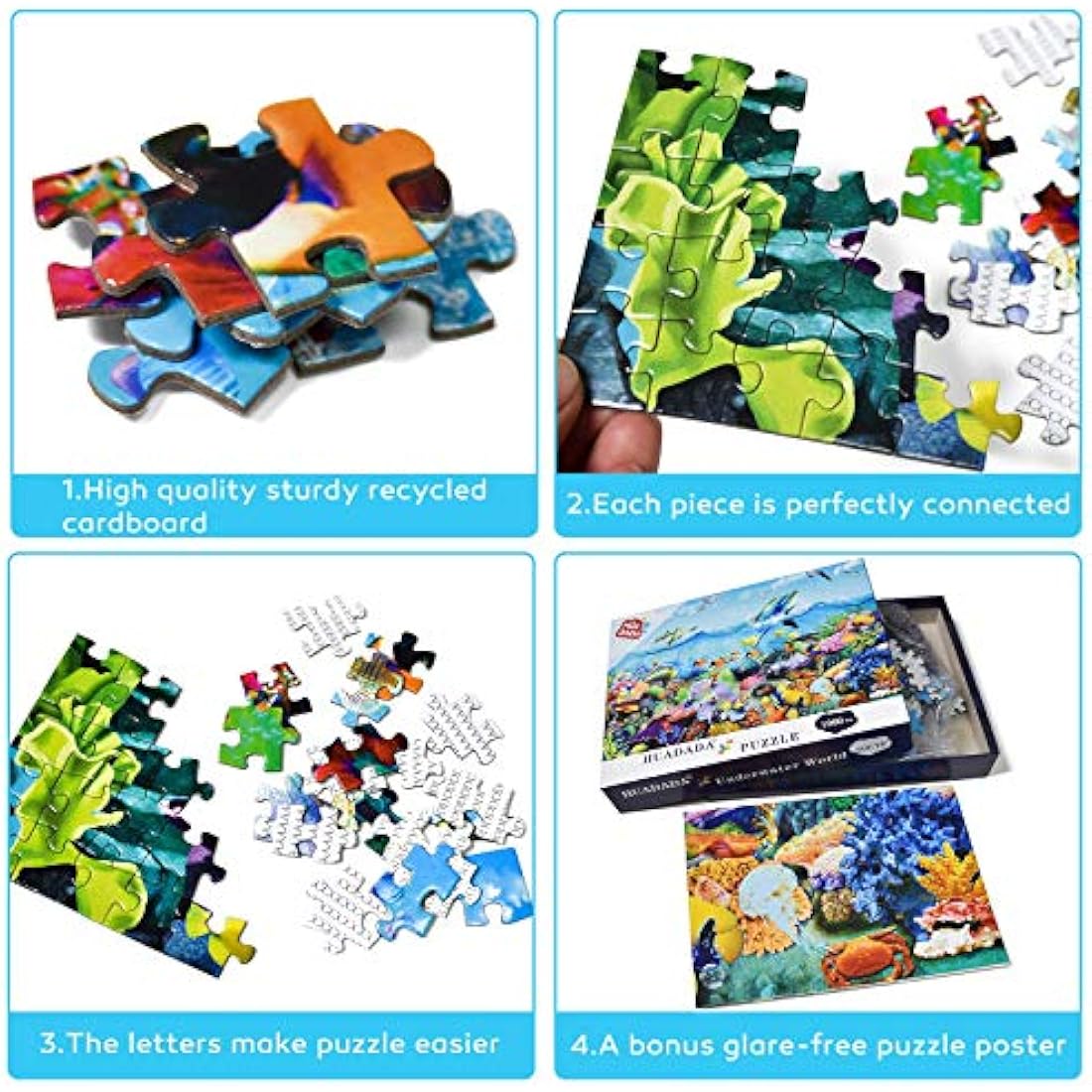 1000 Pieces Jigsaw Puzzles for Adults Ocean World Sea Coral Dolphins Fun Jigsaw Puzzles for Adults 1000 Piece