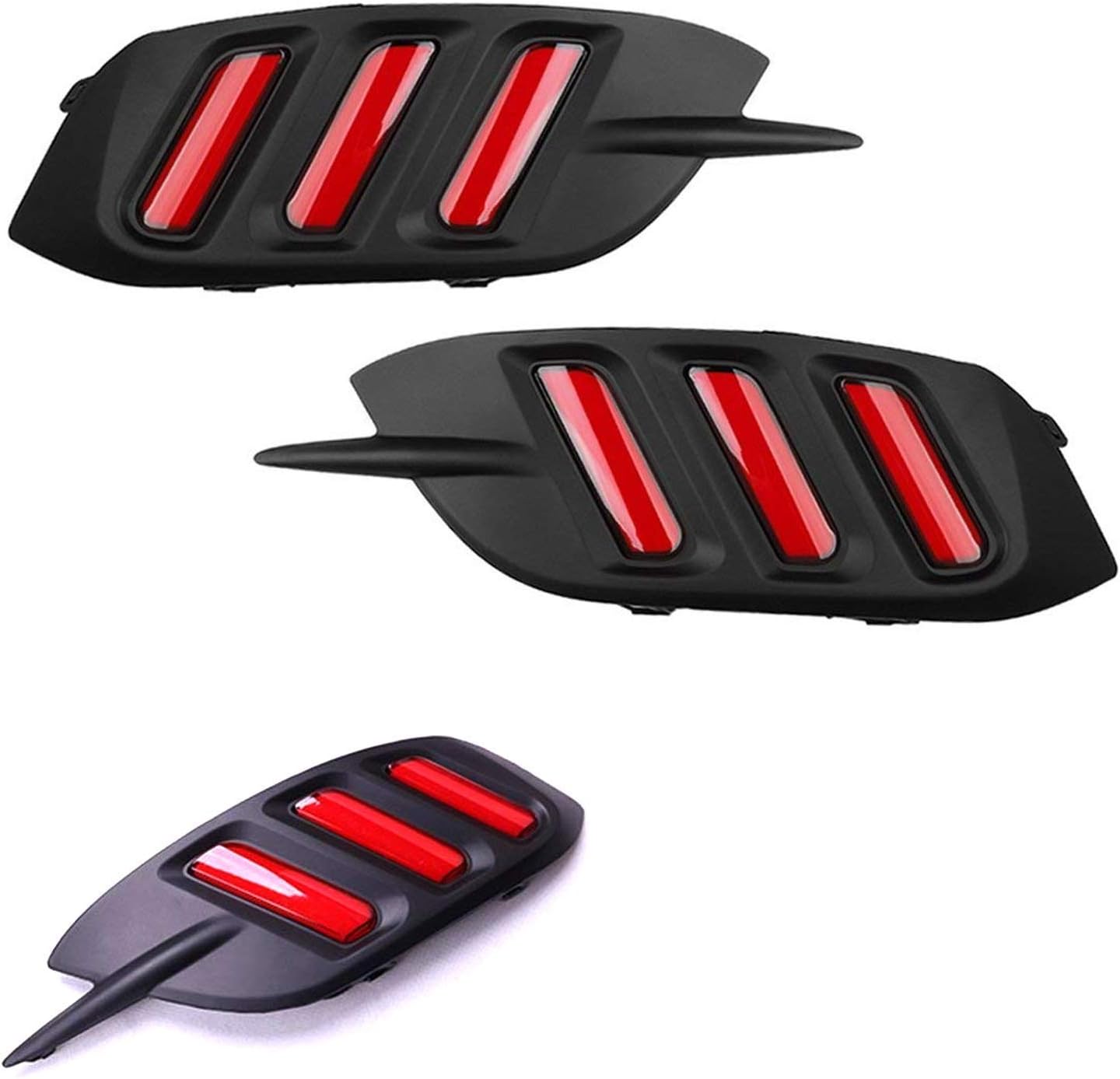 iJDMTOY JDM Fluid Style Red LED Rear Bumper Reflector, Rear Fog Light Kit Compatible With 2016-up Civic Sedan (Excluding Hatchback)