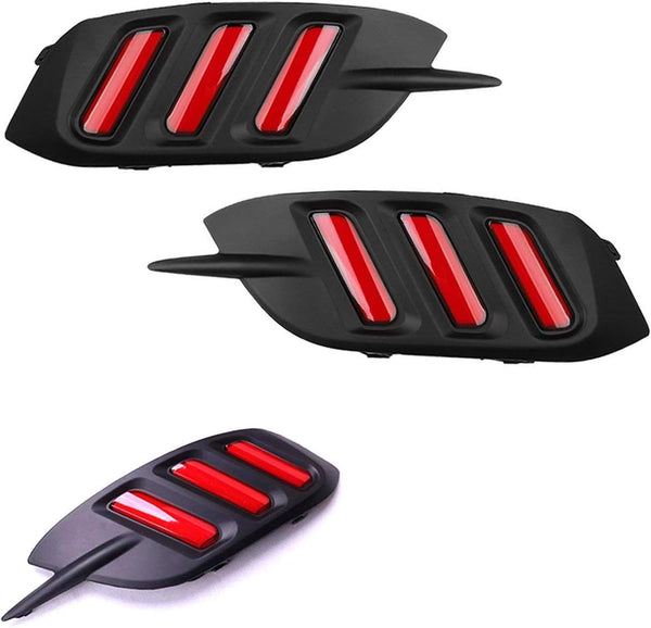 iJDMTOY JDM Fluid Style Red LED Rear Bumper Reflector, Rear Fog Light Kit Compatible With 2016-up Civic Sedan (Excluding Hatchback)