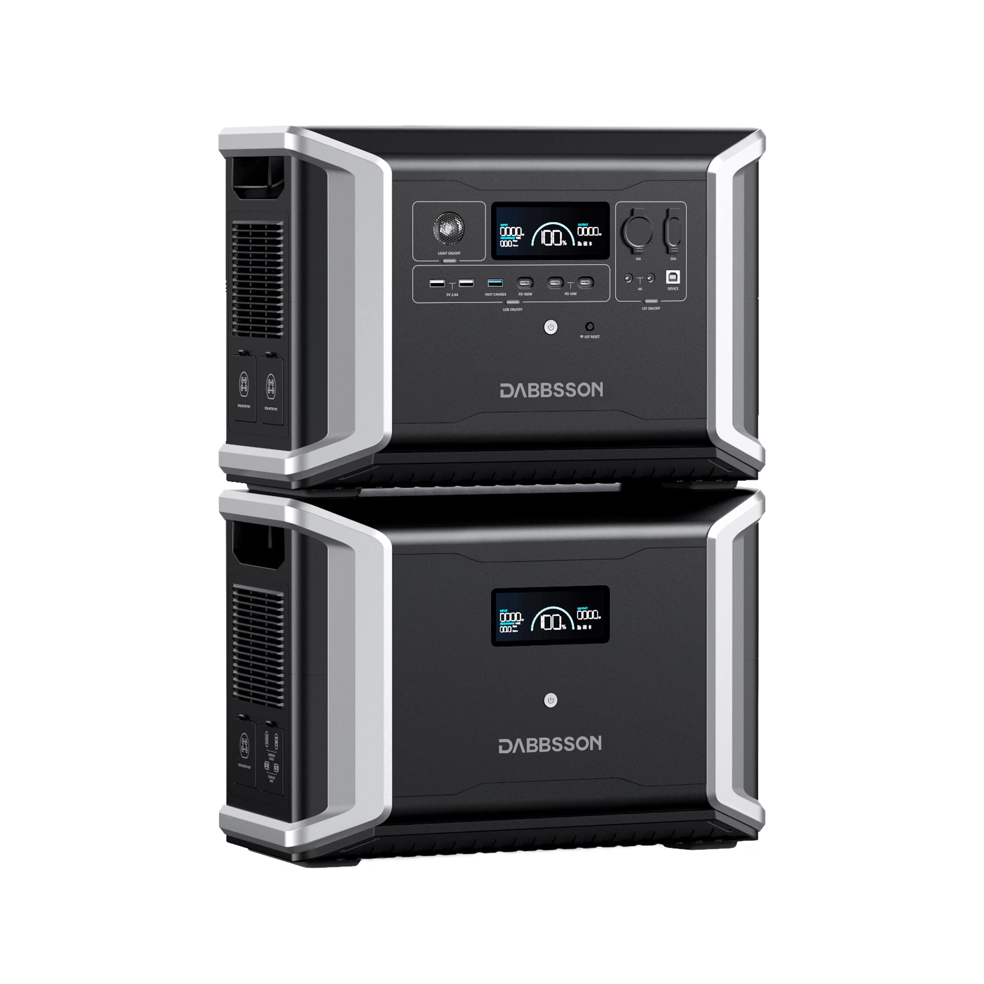 Dabbsson Portable Power Station DBS2300, 2330Wh EV Semi-solid State LiFePO4 Home Battery Backup, Max 16660Wh, 2200W AC Outlets, Solar Generator for Camping, Home Backup, Emergency, RV