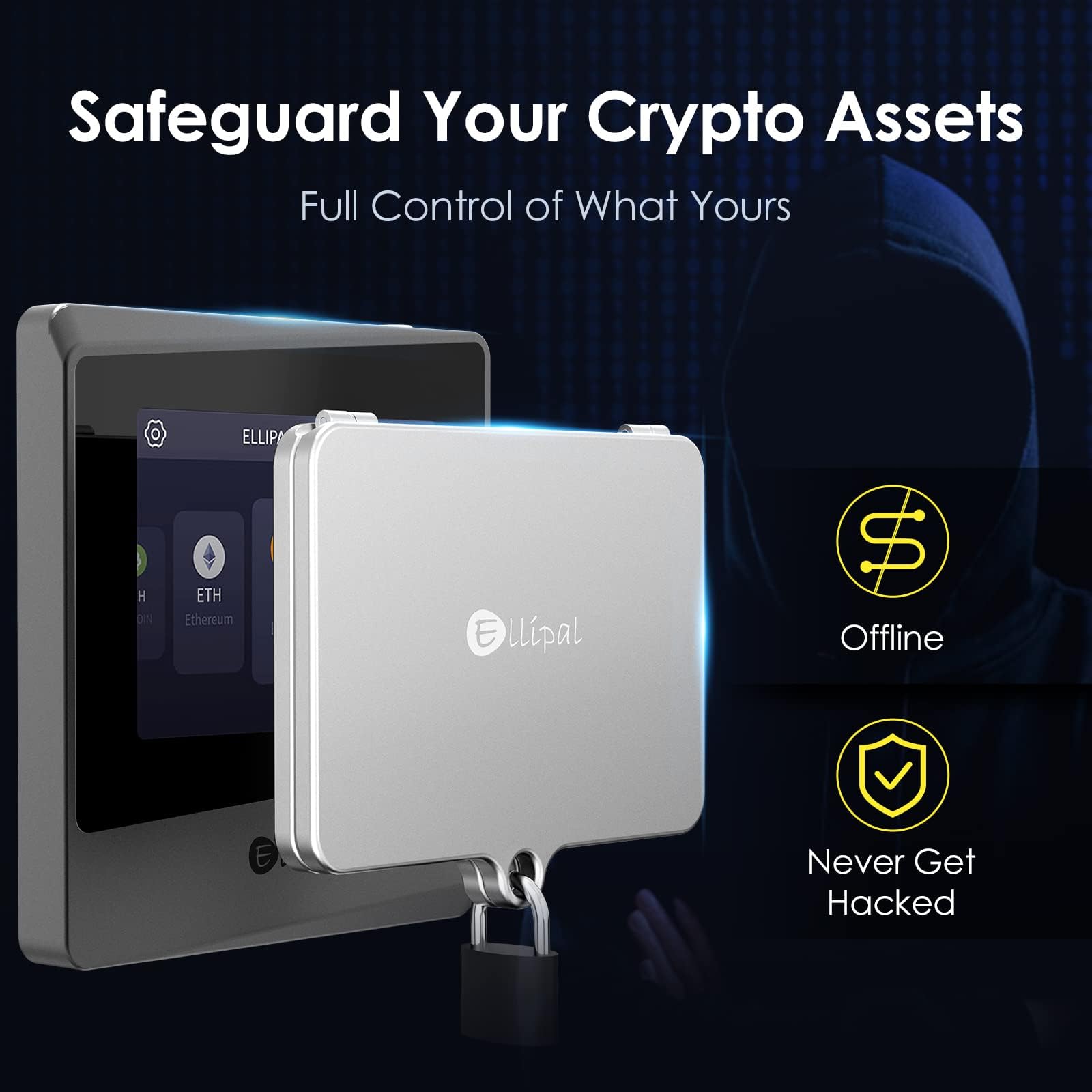 ELLIPAL Crypto Seed Phrase Backup, 316 Stainless Steel Metal Seed Phrase Storage with Lock Hole, 24 Words Backup, Compatible with BIP39 Hardware