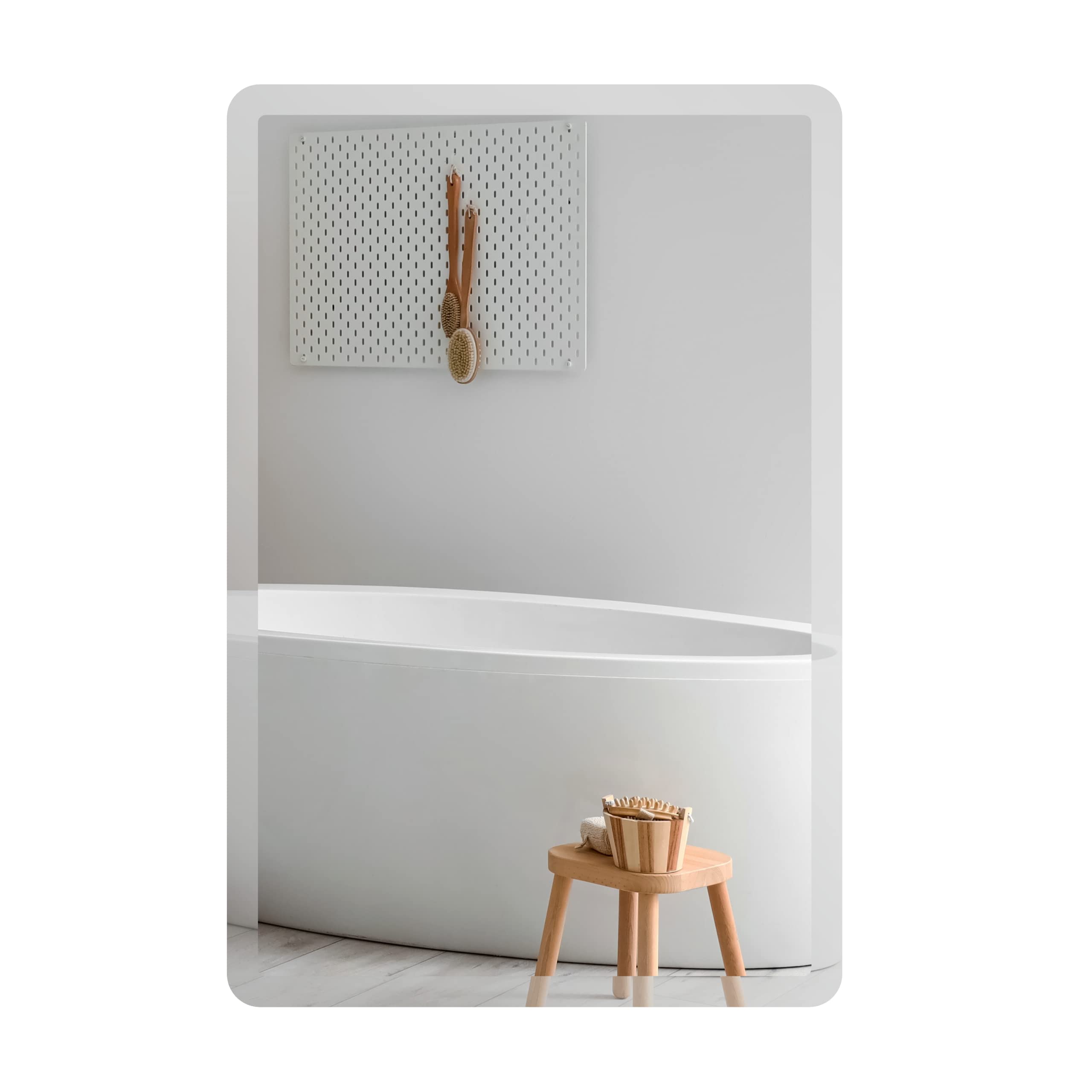 Home Selections Rectangle Bathroom Mirror 400mm x 600mm, Modern Frameless Polished Bevelled Edge, Wall Mounted, Hangs Portrait or Landscape