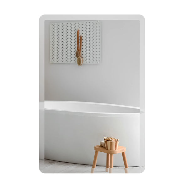 Home Selections Rectangle Bathroom Mirror 400mm x 600mm, Modern Frameless Polished Bevelled Edge, Wall Mounted, Hangs Portrait or Landscape