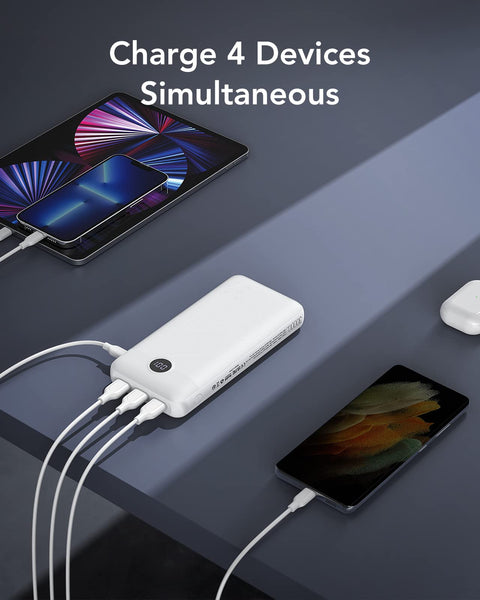 VEGER Power Bank Fast Charging,30000mAh Portable Charger PD 20W USB C Battery Pack with 4 Outputs & 2 Inputs Compatible with iPhone/iPad/Smartphones Tablet and More