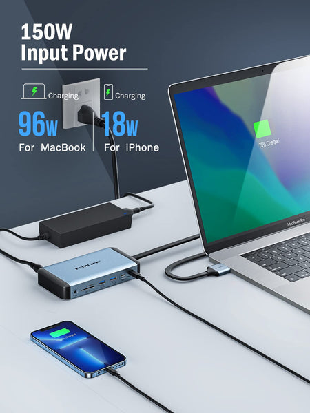 Lemorele 6-in-1 USB C Hub with 4K HDMI, Ethernet, 2 USB Ports, 100W PD Charging for MacBook Pro/Air M1, iPad Pro M1, Switch, Chromecast, PS4