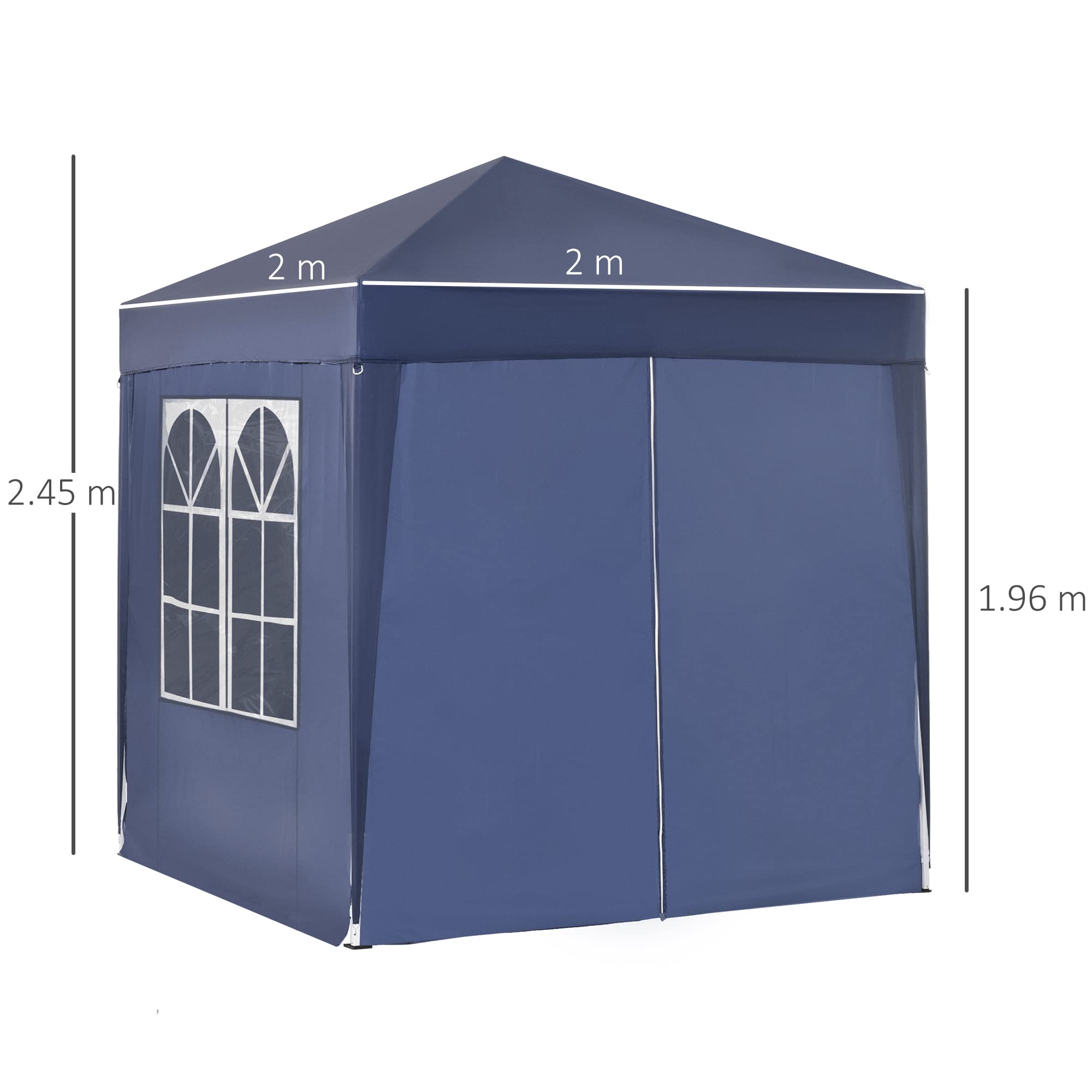Outsunny 3 x 3(m) Pop Up Gazebo, Water and UV Resistant Party Tent Camping Canopy Marquee with Carry Bag, Blue