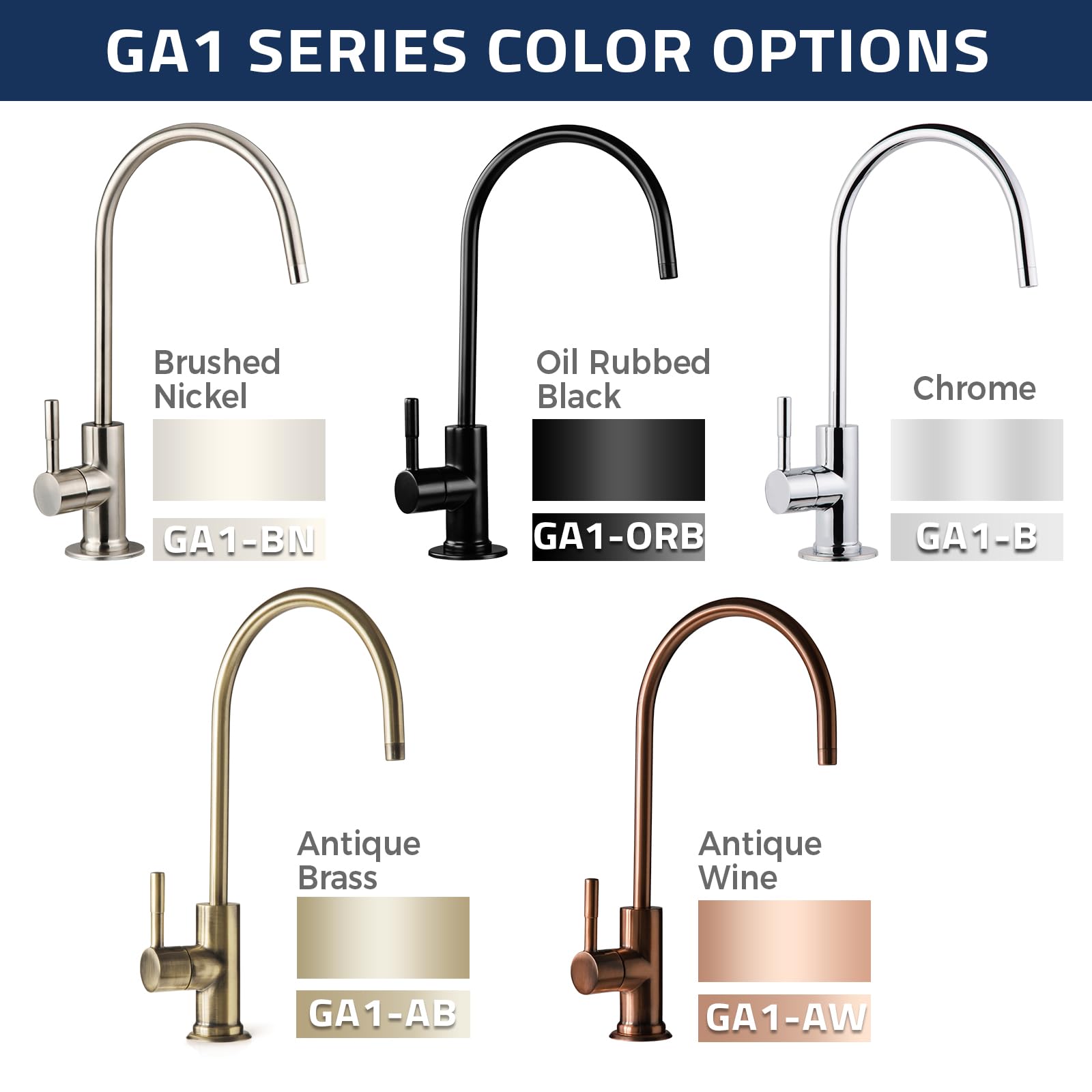 iSpring GK1-AB Heavy Duty Contemporary Style High Spout Kitchen Bar Sink Non-Air Gap Drinking Water Faucet in, Antique Brass