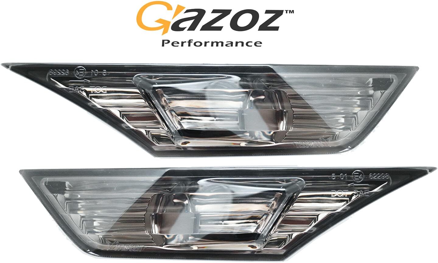 GAZOZ PERFORMANCE Smoke Front Bumper Reflector Side Marker Light Lamps compatible with 16-19 Civic X