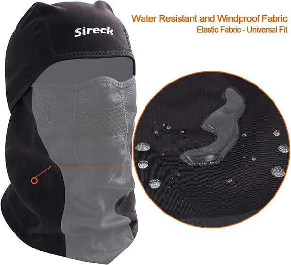 Sireck Cold Weather Balaclava Ski Mask, Water Resistant and Windproof Fleece Thermal Face Mask, Hunting Cycling Motorcycle Neck Warmer Hood Winter Gear for Men Women