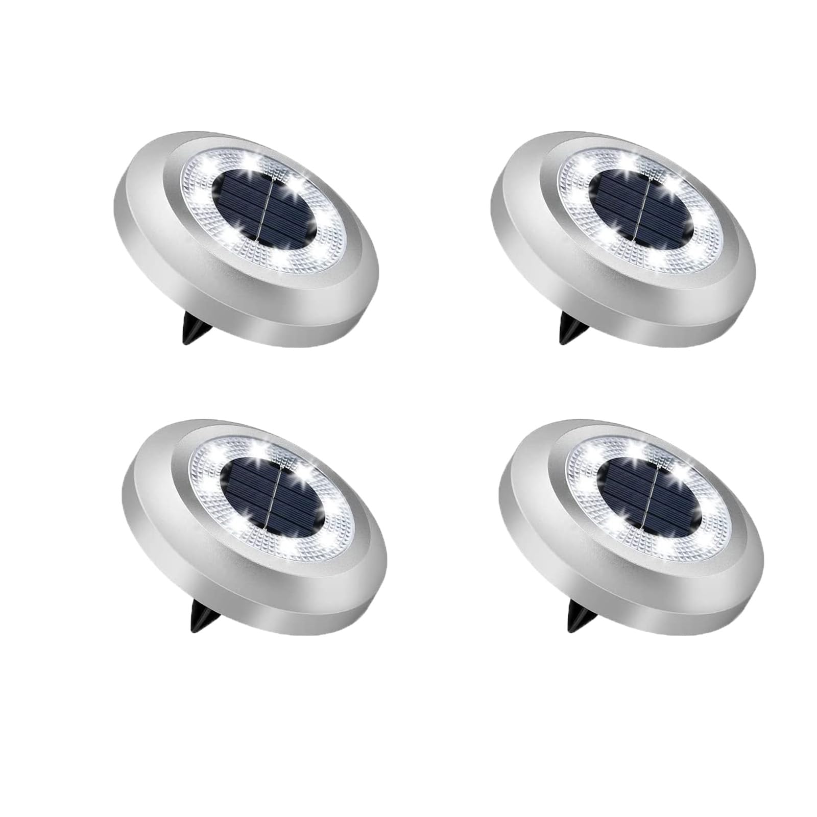 Solar Lights Outdoor Garden,600mAh Solar Ground Lights, 8 LED Solar Disk Lights for Garden Lawn Pathway Yard Landscape Walkway（8 Pack Bright White） ﻿