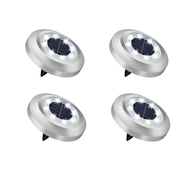 Solar Lights Outdoor Garden,600mAh Solar Ground Lights, 8 LED Solar Disk Lights for Garden Lawn Pathway Yard Landscape Walkway（8 Pack Bright White） ﻿