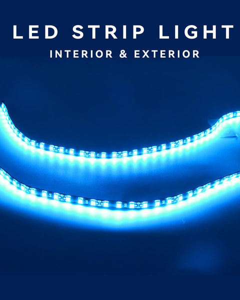 Motorbike Underglow 12V Led Strip Lights Neon Interior Car Lights Connectable Red Led Light Strips 12V for Cars Interior Lights Boat Marine Trucks 4Pack(60cm/24" Red)