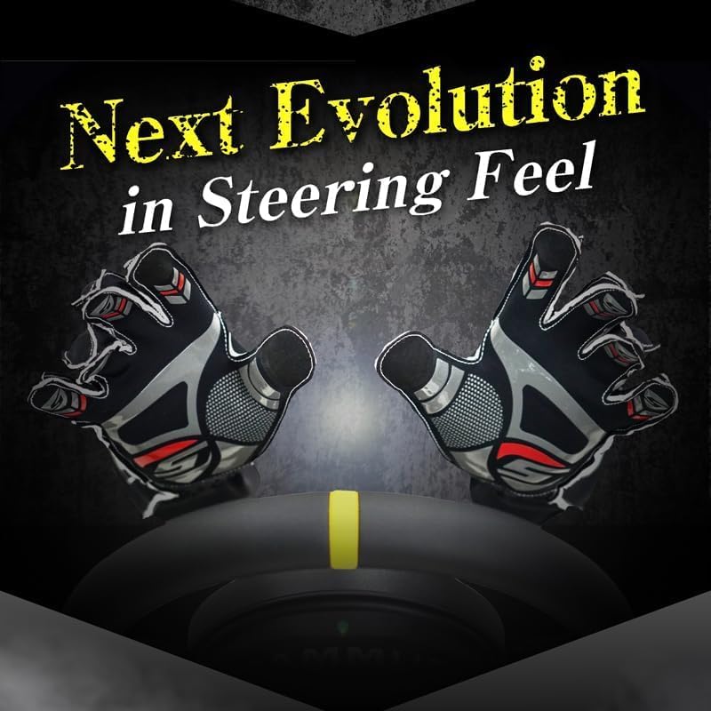 ＳＴＲＡＳＳＥ STRASSE Racing Gloves Outstitch Outseam Gaming Gloves Hankon Race Sim Gran Turismo (Black, XXL)