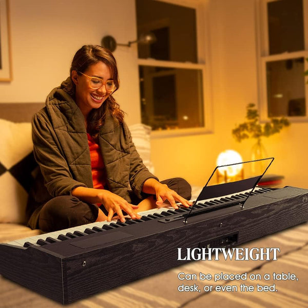 MUSTAR Digital Piano 88 Weighted Keys Hammer Action, Full Size 88 Key Piano Keyboard Weighted, Electric Keyboard Piano with Bluetooth Connection, Portable Case, Sustain Pedal, White