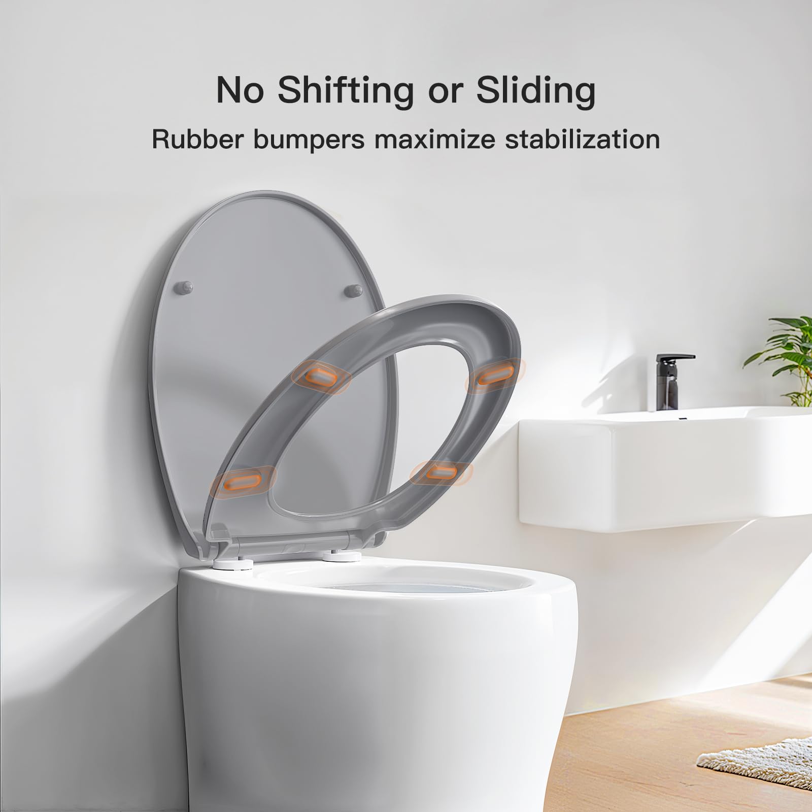 Pipishell Soft Close Toilet Seat, Toilet Seat with Quick Release for Easy Clean, Simple Top Fixing, Standard Toilet Seats White with Adjustable Hinges, O Shape