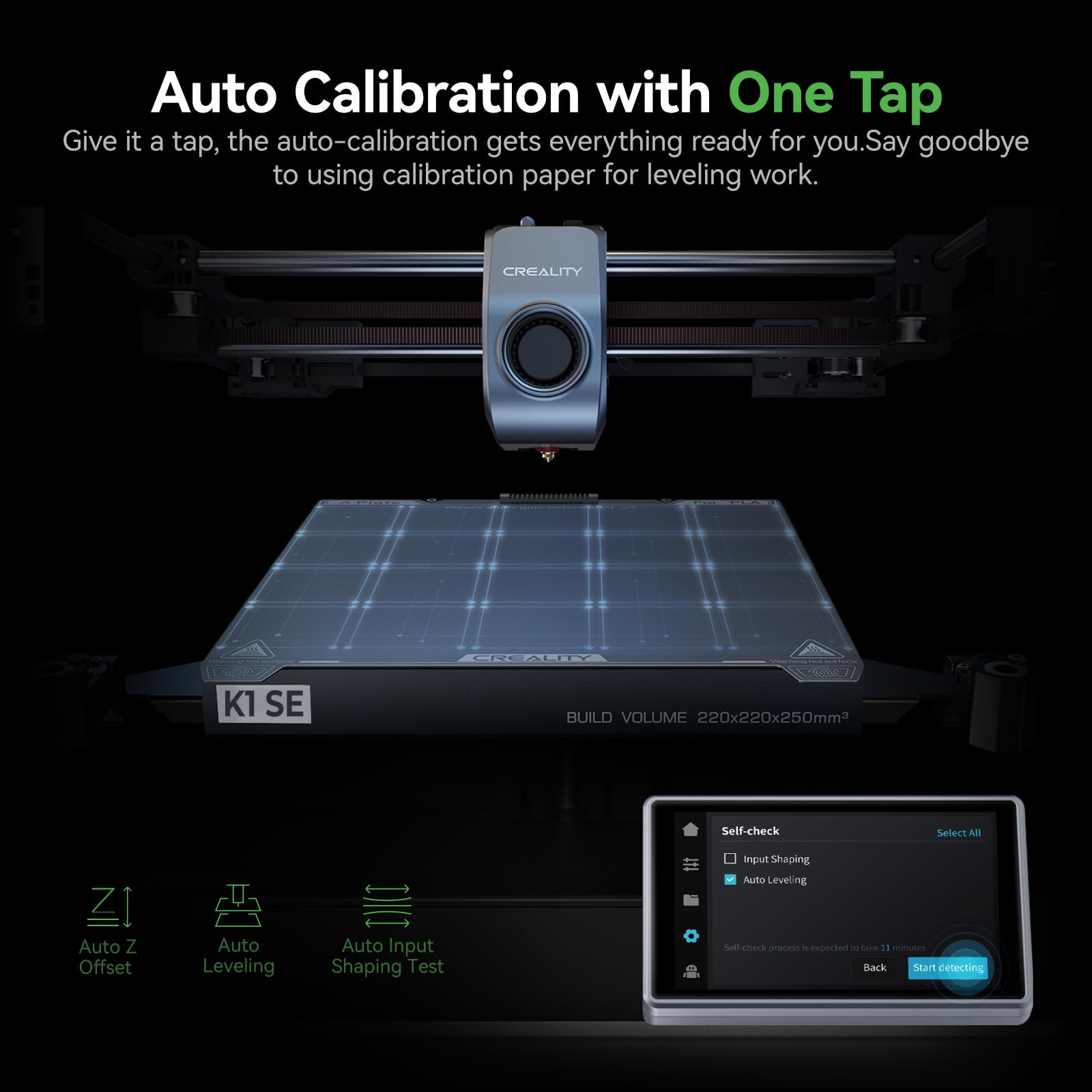 Creality K1C 3D Printer, 600mm/s Fast Speed Clog-Free Extruder Auto Leveling 3D Printers with AI Camera for 300°C Printing,Switchable Silent Mode Reliable Carbon Fiber 3D Printing 220*220*250mm(Black)