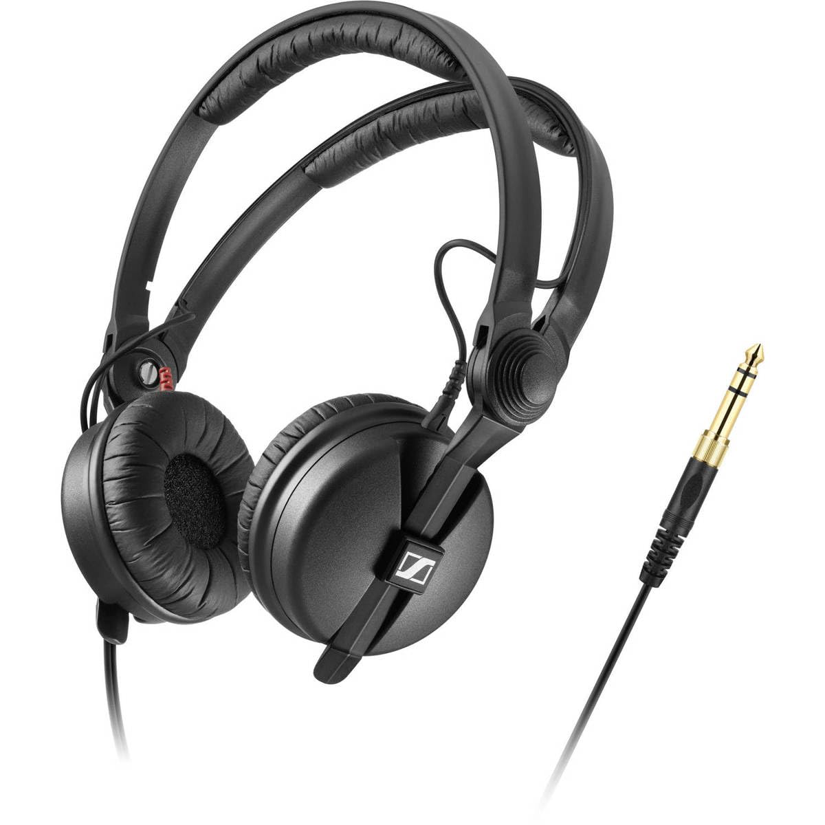 Sennheiser HD 25 LIGHT Lightweight On-Ear DJ & Monitoring Headphones | Robust Single Headband Design | 1.5M Dual-Sided Detachable Cable & 1/4" Jack Adaptor Included | Black (508664)
