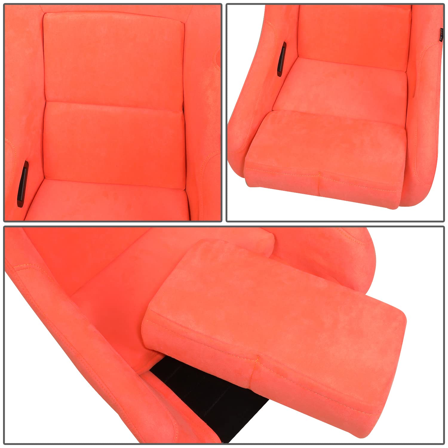 NRG Innovations NRG-FRP-302BK-ULTRA Universal Fixed Back Bucket Racing Seat for 6-Point Harnesses, Size L, Black Cover, Black -ULTRA, 24" W X 36" H X 18" D