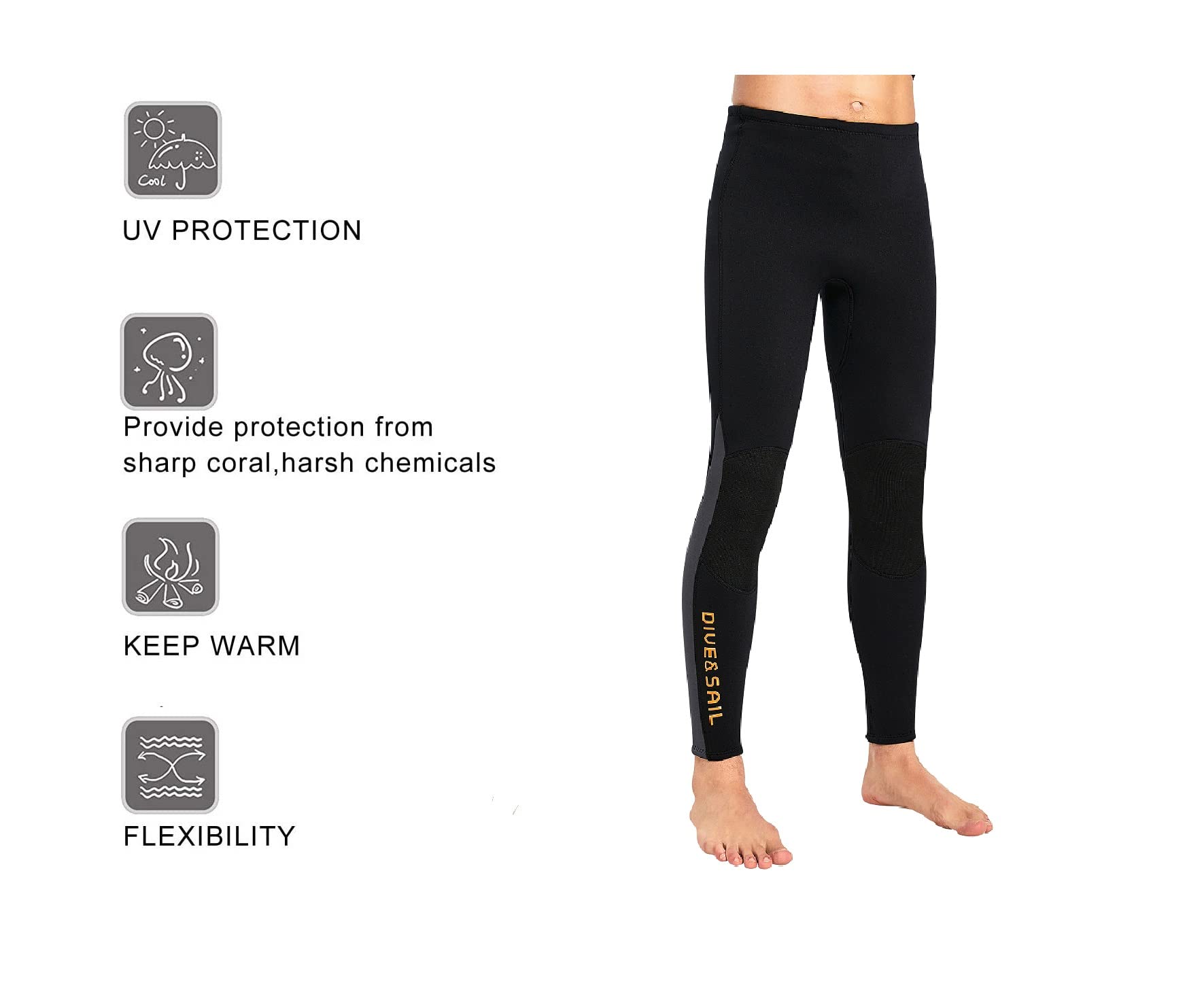 EUPTE 3mm Diving Wetsuit Pants Swimming Pants Leggings for Women Men (S, Women)