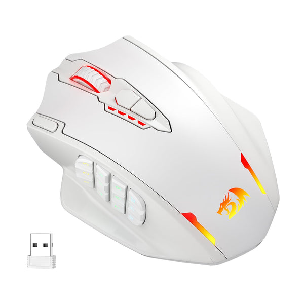 Redragon M908 Impact RGB LED MMO Mouse with Side Buttons Optical Wired Gaming Mouse with 12,400DPI, High Precision, 20 Programmable Mouse Buttons