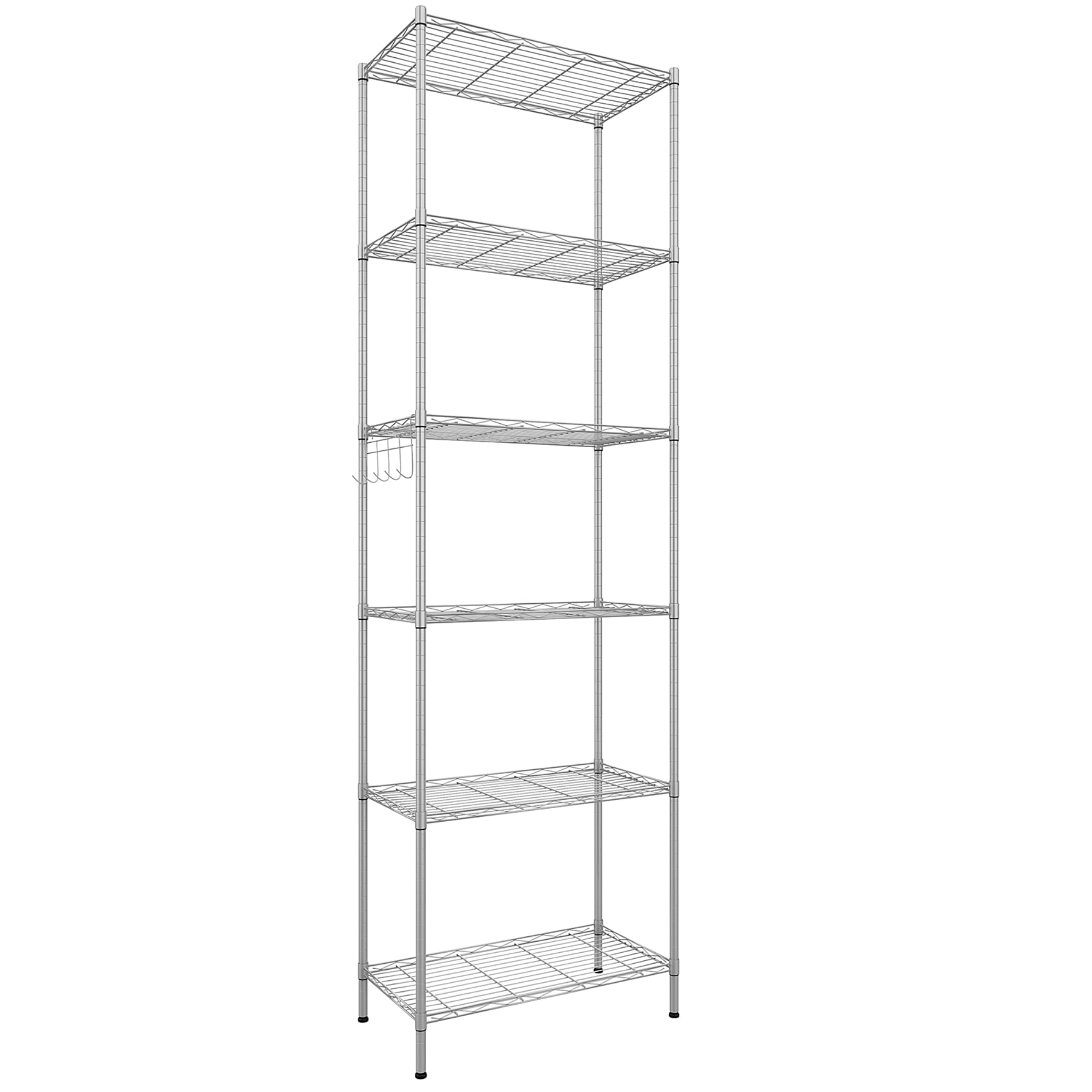 6-Tier Wire Shelving Unit, Free Standing Shelf, Storage Shelves, Heavy Duty Metal Organizer Rack for Garage, Kitchen, Living Room, Bathroom, 21.26L x