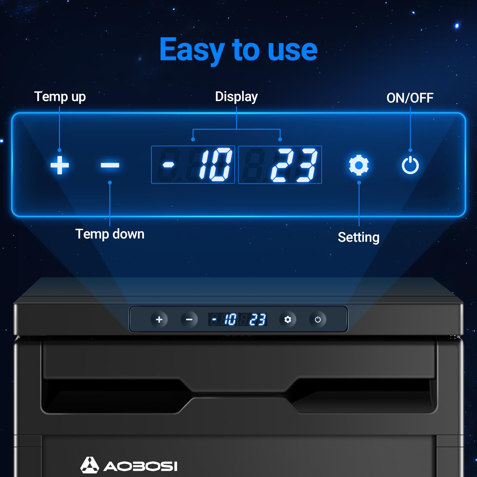 AAOBOSI 83L Campervan Fridge, Camping Refrigerator with APP Control, 12V Fridge Freezer for Campervan, Car, Truck, Boat, Motorhome, Travel