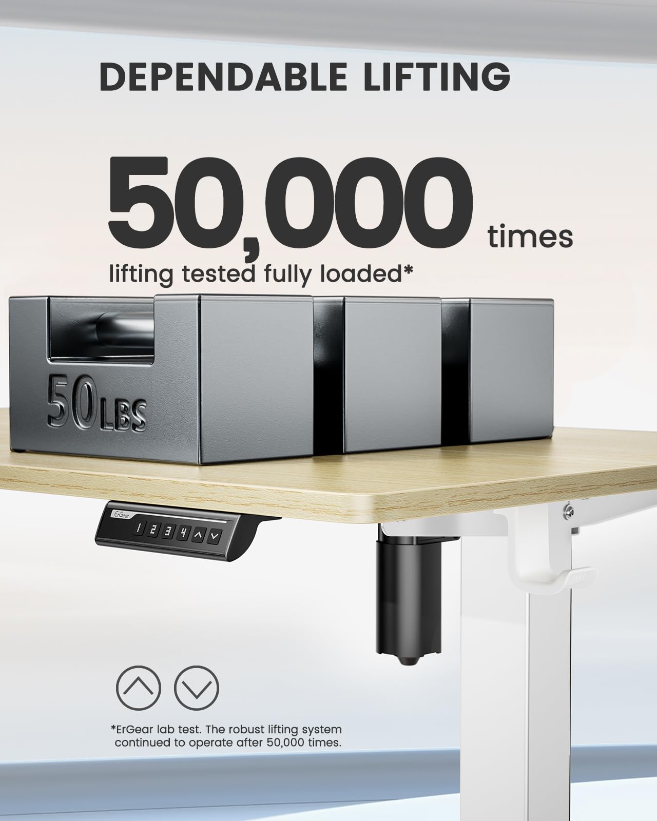 ErGear Electric Standing Desk Height Adjustable 120 x 60cm, Sit Stand Desk with 4 Memory Smart Pannel for Home Office with Splice Board