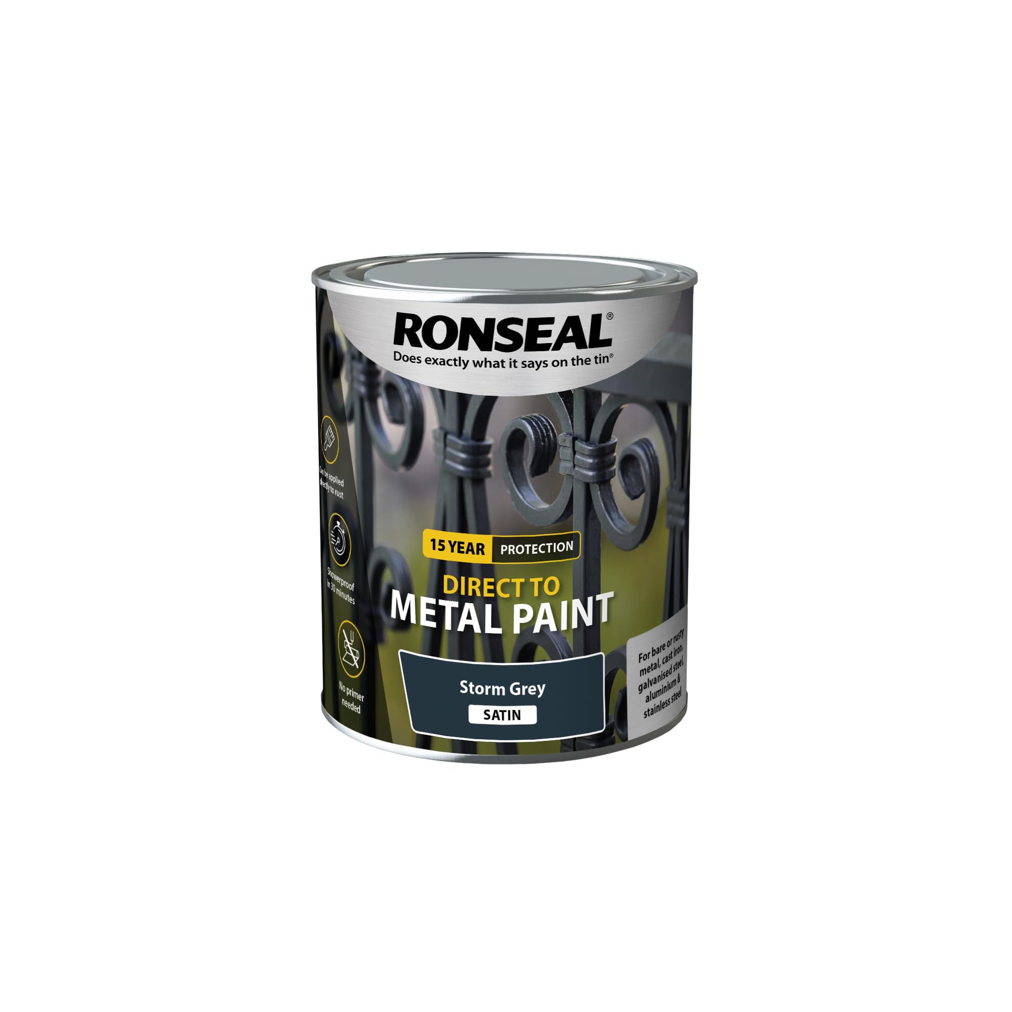 RONSEAL Direct to Metal Paint Storm Grey Satin 750ml