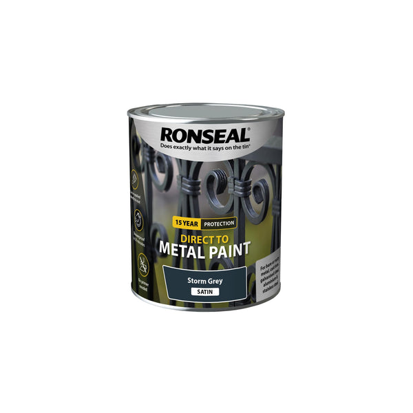 RONSEAL Direct to Metal Paint Storm Grey Satin 750ml