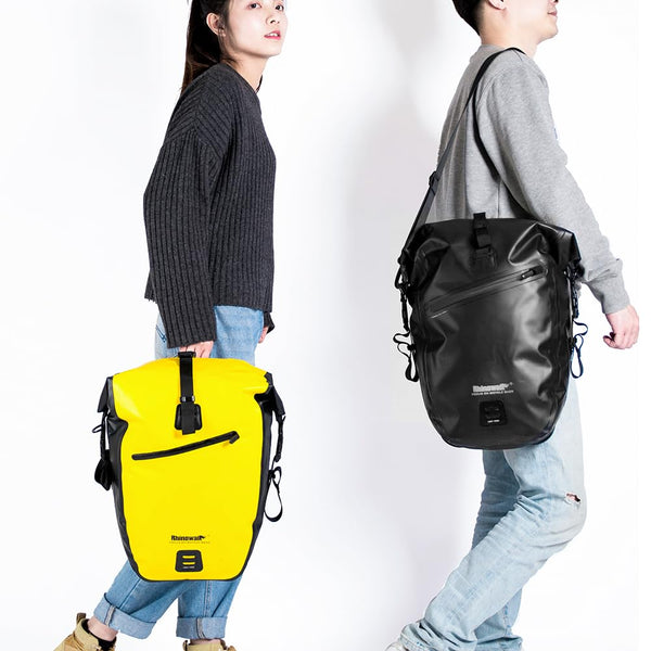 Rhinowalk Bike Bag Waterproof Bike Pannier for Biycle Cargo Rack 25-27L Postman Saddle Bag Shoulder Bag Laptop Pannier Rack Bicycle Bag Professional