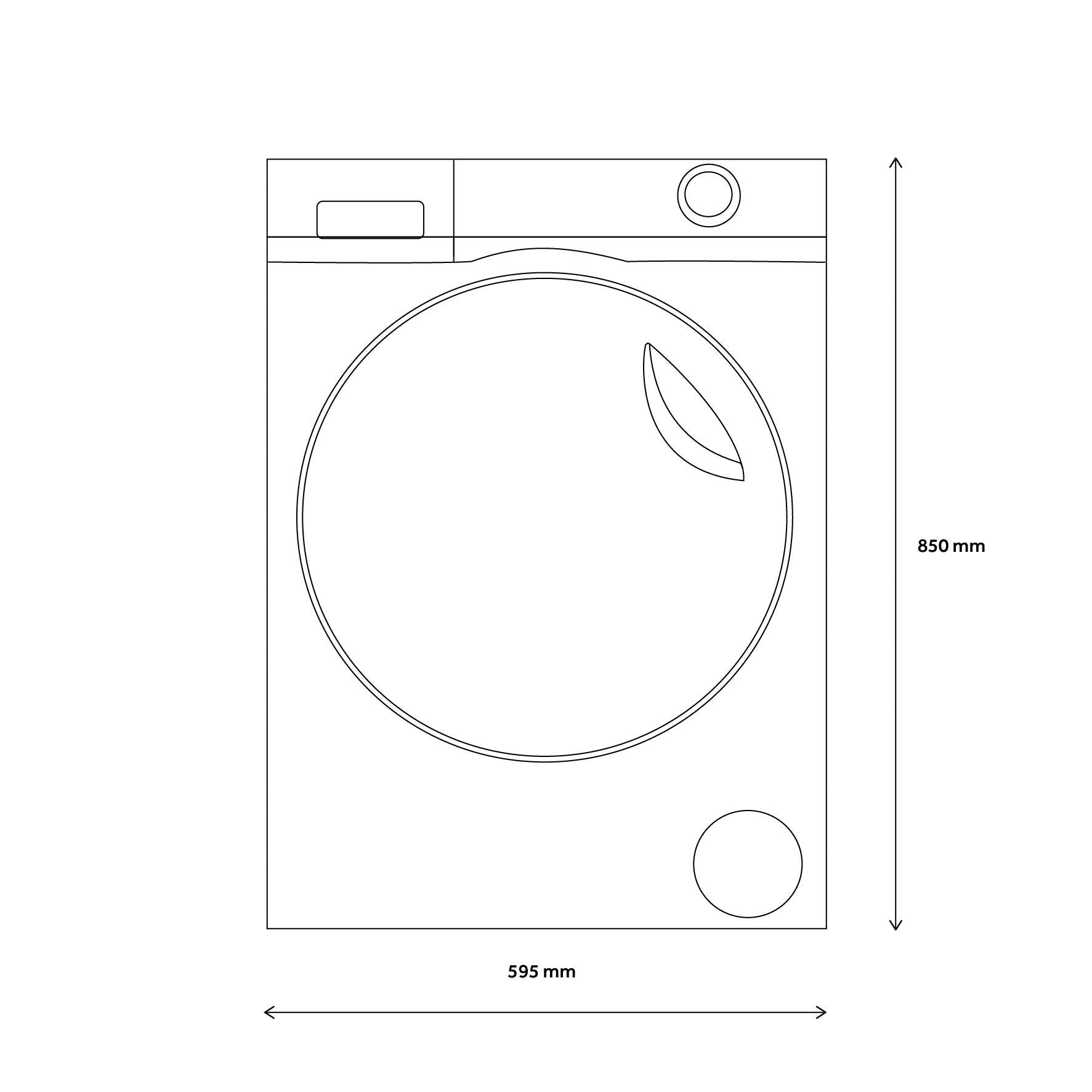 Haier I-Pro Series 7 Plus HWD100-BD14979NU1 Freestanding Washer Dryer, Max. cotton filling capacity 10 kg, 1400 RPM, Direct Motion Motor, Anti-Bacterial Treatment, White, 60x62x85 cm