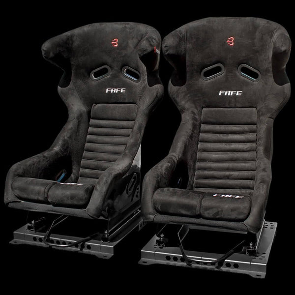 Set of Barbarian Fixed Bucket FAFE Racing Seats for Focus Mk2 (All Models) Ford, Black Suede, Track, Race, Drift