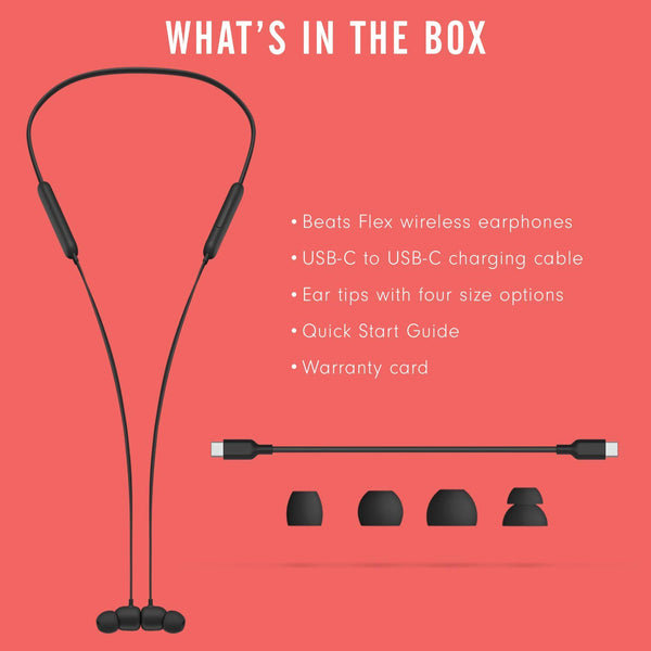 Beats Flex Wireless Earphones – Apple W1 Headphone Chip, Magnetic Earbuds, Class 1 Bluetooth, 12 Hours of Listening Time, Built-in Microphone - Smoke Grey